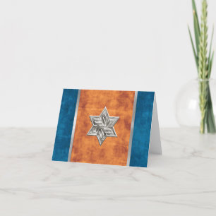 Elegant Velvet Look Silver Star of David Thank You Card