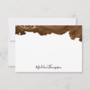 Elegant Velvet Rust Gold Marble Agate Geode 2 Note Card