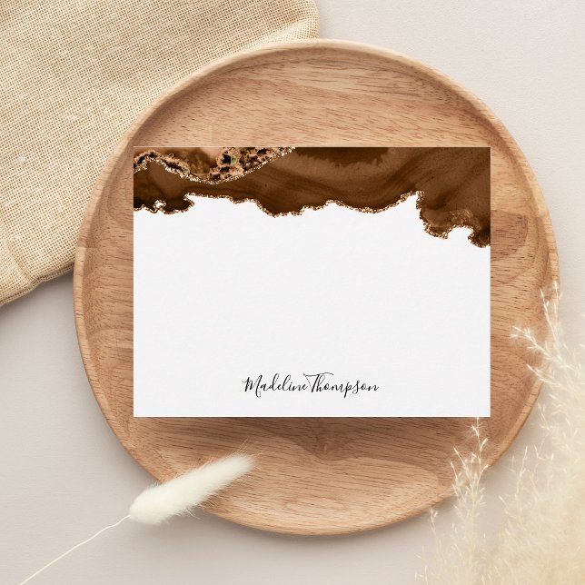 Elegant Velvet Rust Gold Marble Agate Geode Note Card (Creator Uploaded)