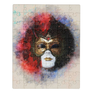 Elegant Venetian Carnival Mask Jigsaw Puzzle – Art