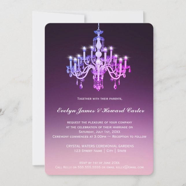 Elegant Venetian Chandelier | Wedding Invitation (Front)