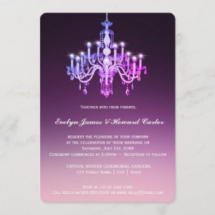 Elegant Venetian Chandelier Wedding Invitation