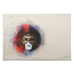 Elegant Venetian Mask Italy Cloth Placemat