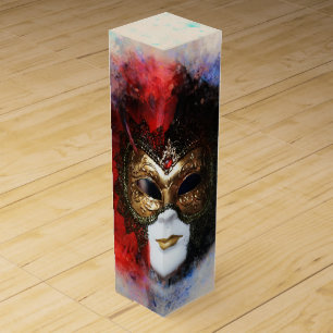 Elegant Venetian Mask Italy Wine Box – Luxury Gift