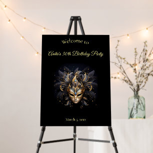 Elegant Venetian Mask Mardi Gras Birthday Foam Board