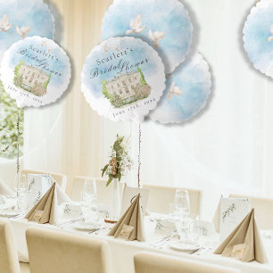 Elegant Venue doves Fountain flowers Bridal Shower Balloon