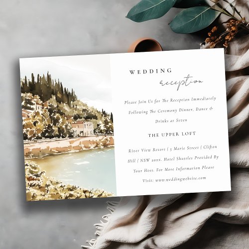 Elegant Verona Adige River Italy Wedding Reception Enclosure Card