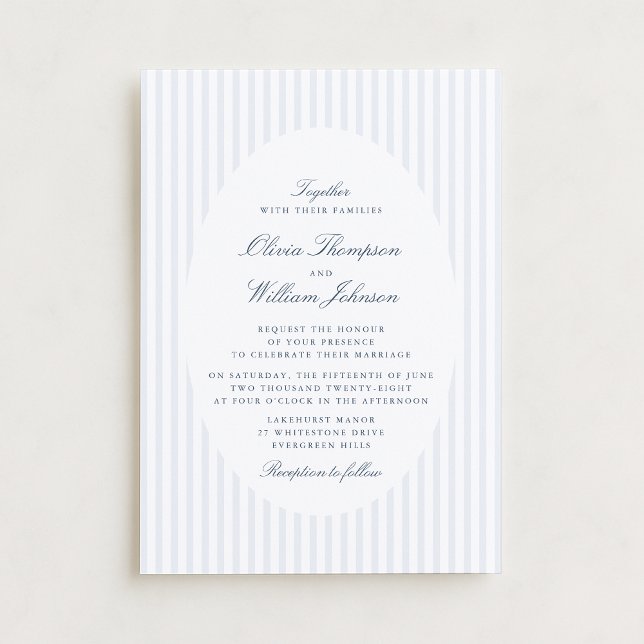Elegant Vertical Stripe Classic Wedding Invitation (Creator Uploaded)