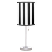 Elegant Vertical Stripes Black & White Striped   Table Lamp (Left)