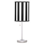 Elegant Vertical Stripes Black & White Striped   Table Lamp (Right)