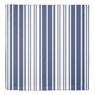 Elegant, vertical, stripes, navy blue, white duvet cover