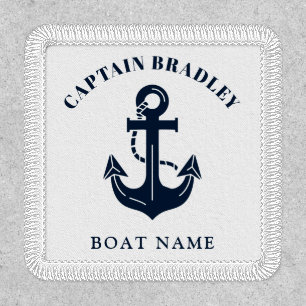 Elegant Vessel Name and Captain Maritime Patch