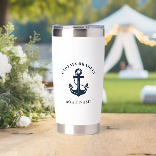 Elegant Vessel Name and Captain Maritime Travel Insulated Tumbler