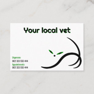 Elegant vet minimalist black cat business card