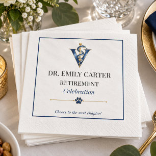 Elegant Veterinarian Retirement Celebration Party Paper Dinner Napkins