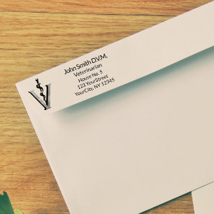 Elegant Veterinary Medicine Asclepius Caduceus Vet Self-inking Stamp