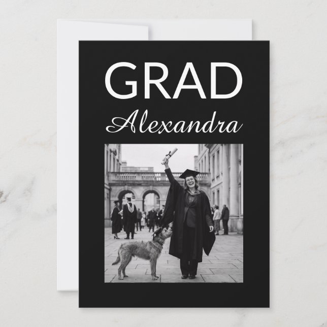 Elegant Veterinary Medicine Graduation Party Invitation (Front)