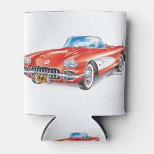 ELEGANT VETTE AUTOMOBILE ART CAN COOLER