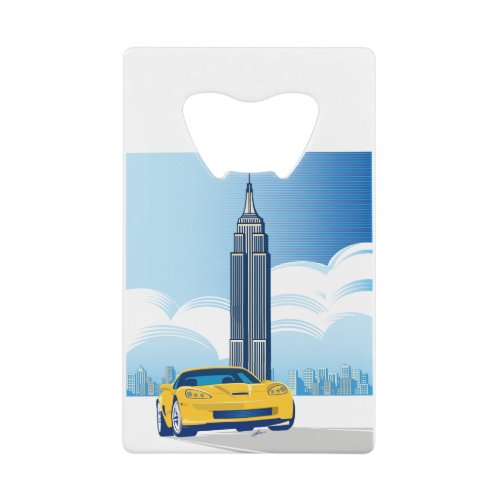 ELEGANT VETTE AUTOMOBILE ART CREDIT CARD BOTTLE OPENER