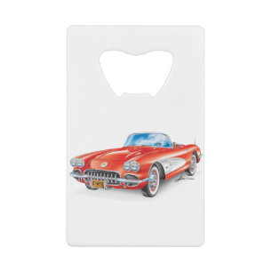 ELEGANT VETTE AUTOMOBILE ART CREDIT CARD BOTTLE OPENER