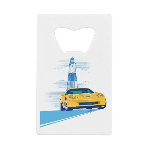 ELEGANT VETTE AUTOMOBILE ART CREDIT CARD BOTTLE OPENER