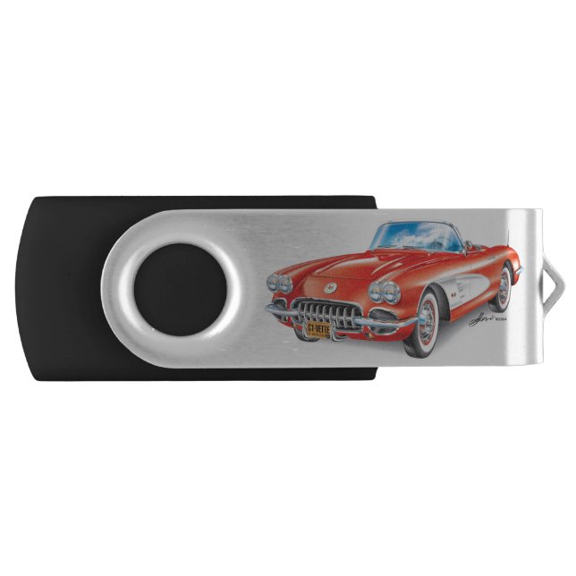 ELEGANT VETTE AUTOMOBILE ART FLASH DRIVE (Front)