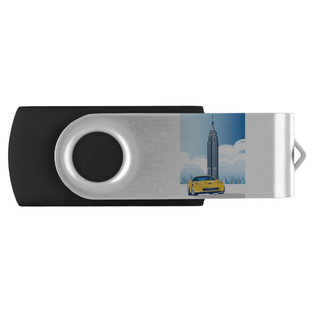 ELEGANT VETTE AUTOMOBILE ART FLASH DRIVE (Front)