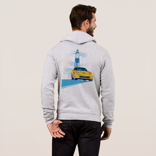 ELEGANT VETTE AUTOMOBILE ART HOODIE (Back Full)
