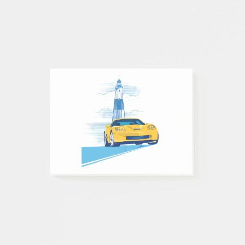 ELEGANT VETTE AUTOMOBILE ART POST_IT NOTES