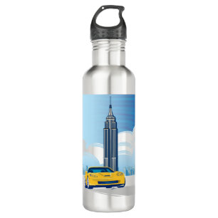 ELEGANT VETTE AUTOMOBILE ART STAINLESS STEEL WATER BOTTLE