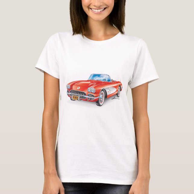 ELEGANT VETTE AUTOMOBILE ART T-Shirt (Front)