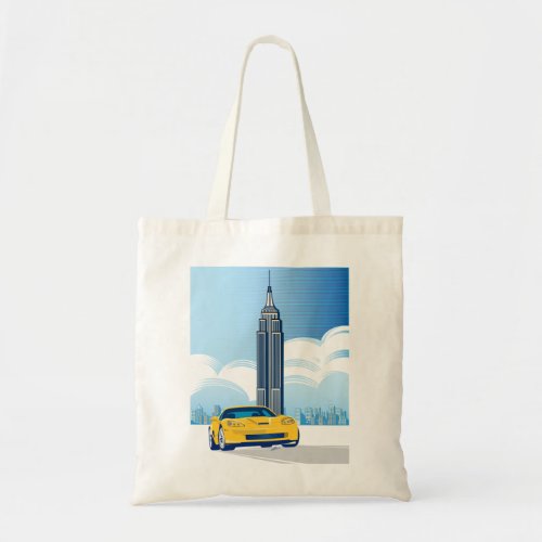 ELEGANT VETTE AUTOMOBILE ART TOTE BAG