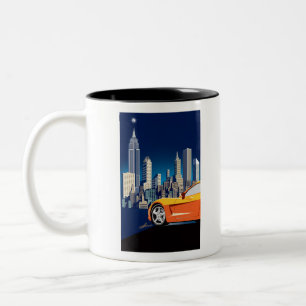 ELEGANT VETTE AUTOMOBILE ART Two-Tone COFFEE MUG