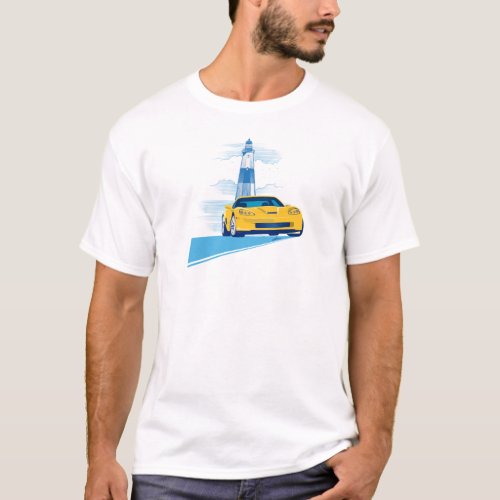 Elegant Vette Cruise Illustration T_Shirt