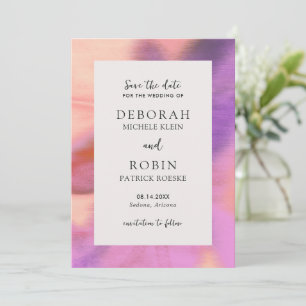 Elegant Vibrant Desert Sunset Modern Wedding Save The Date