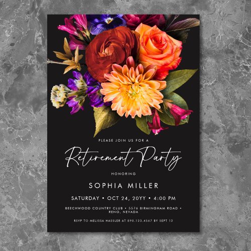 Elegant Vibrant Floral Retirement Party