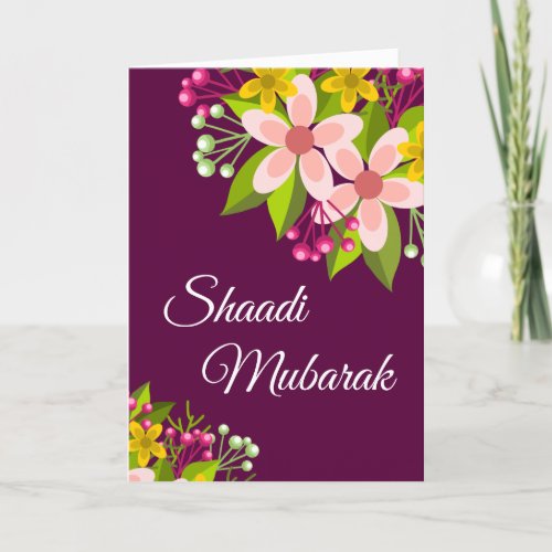 Elegant Vibrant Floral Shaadi Mubarak Card