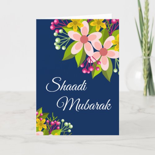 Elegant Vibrant Floral Shaadi Mubarak Card