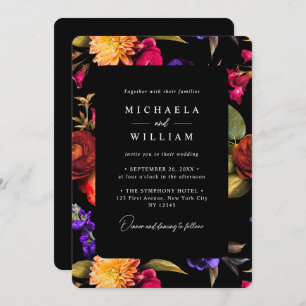 Elegant Vibrant Floral Wedding Invitation