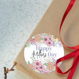 Elegant Vibrant Flowers Leaves Mother's Day