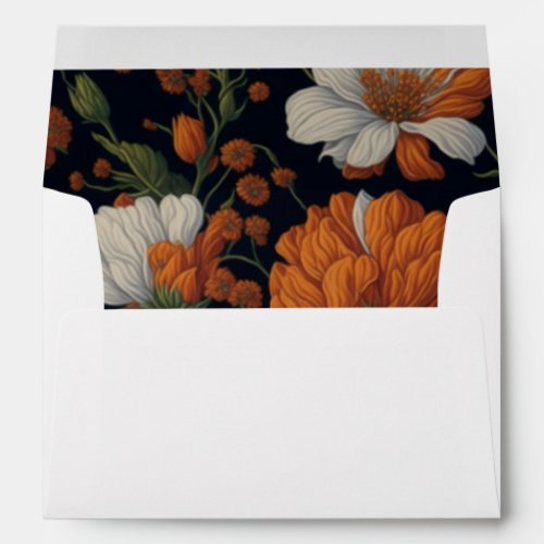Elegant vibrant orange white blooms  envelope