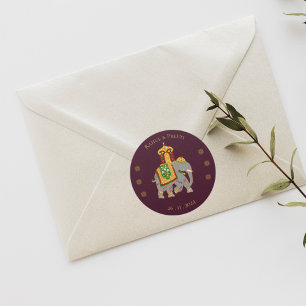 Elegant Vibrant Red Gold Mandala Indian Wedding Classic Round Sticker