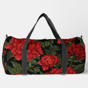 Elegant Vibrant Red Poppies In Bloom Duffle Bag
