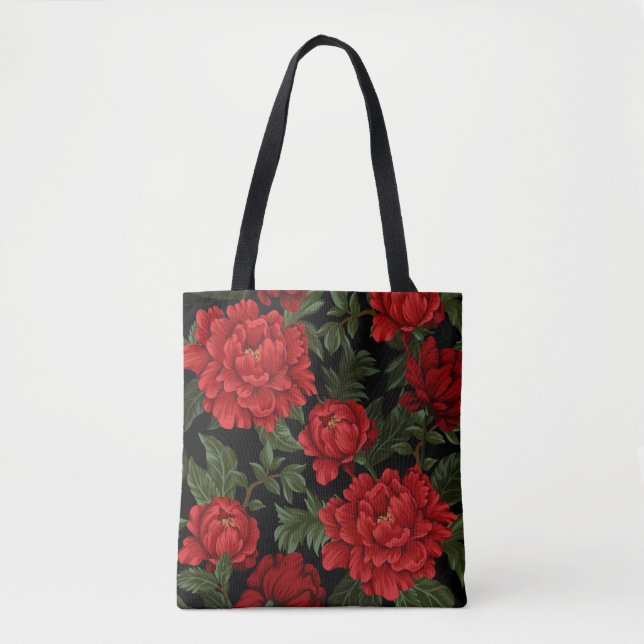 Elegant Vibrant Red Poppies in Bloom Tote Bag (Front)