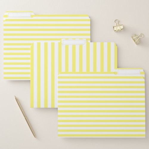 Elegant Vibrant Yellow Striped File Folder