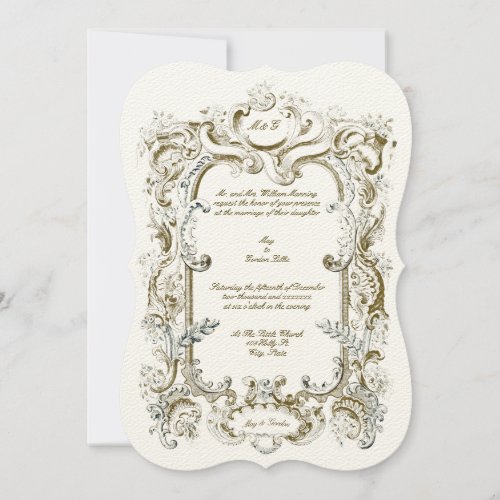 Elegant Victorian 1845 Cartouche Invitation