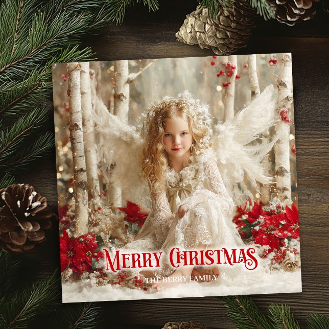 Elegant Victorian angel red and gold classic card (Elegant Victorian angel red and gold classic greeting card

)