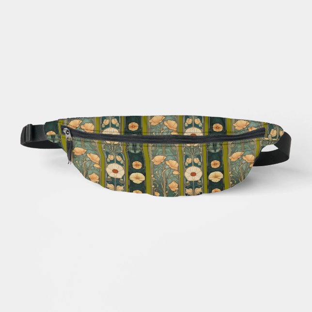 Elegant victorian art nouveau botanical fanny pack (Front)