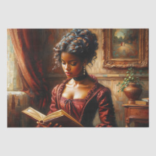 Elegant Victorian Black Lady Reading Tissue Paper