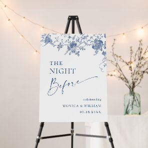 Elegant Victorian Blue Floral Rehearsal Dinner Foam Board